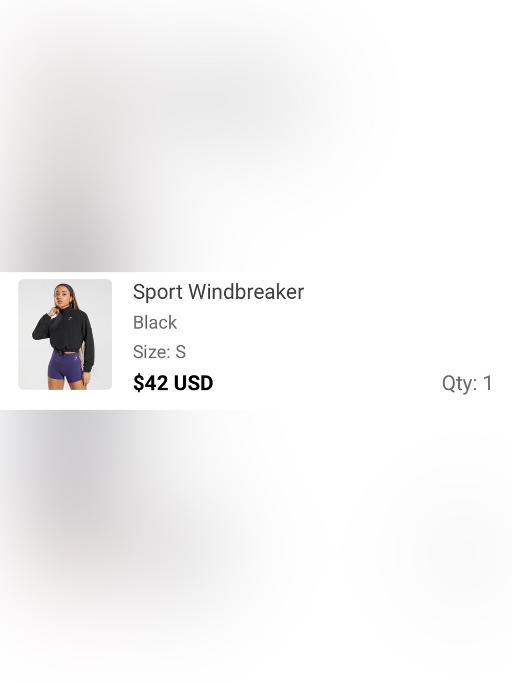 Gymshark Black Cropped Half-Zip Jacket Size S - Picture 5 of 5